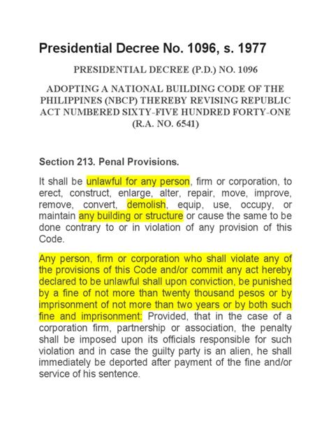pd 1096 parking requirements|Presidential Decree No. 1096 – 2004 Revised implementing rules .